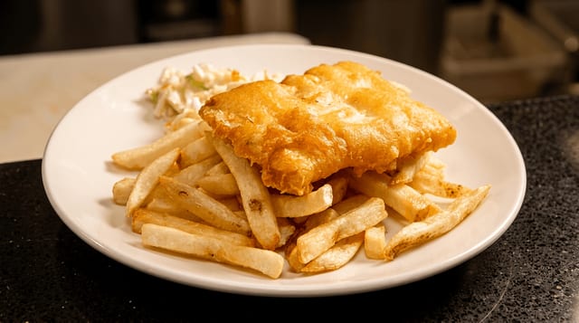 Halibut Fish & Chips.
